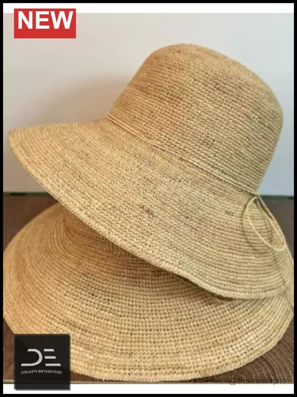 Handmade Natural Raffia Straw Bucket Hat Sun Beach Foldable Summer Cap